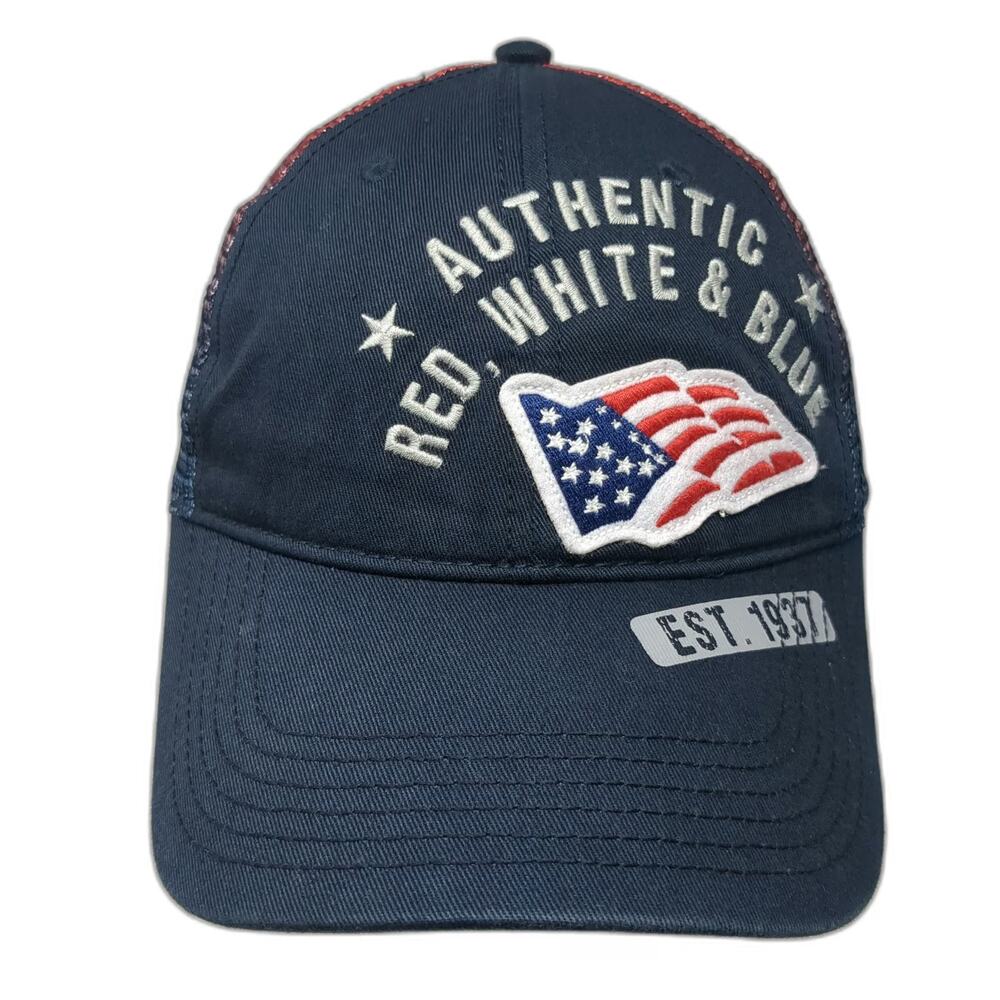 Harrah's Baseball Cap Blue OSFM American Flag Ombre Mesh Hat 1937 Embroidered